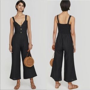 NWT Faithful the Brand Scout Linen Jumpsuit Black